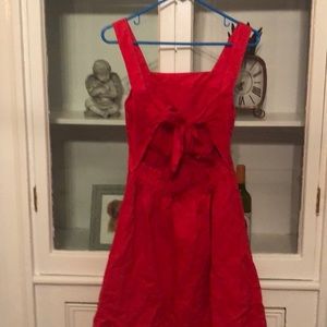 Linen red dress from J.Crew.